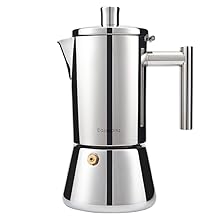 Easyworkz Diego Stovetop Espresso Maker Stainless Steel Italian Coffee Machine Maker Induction Moka Pot