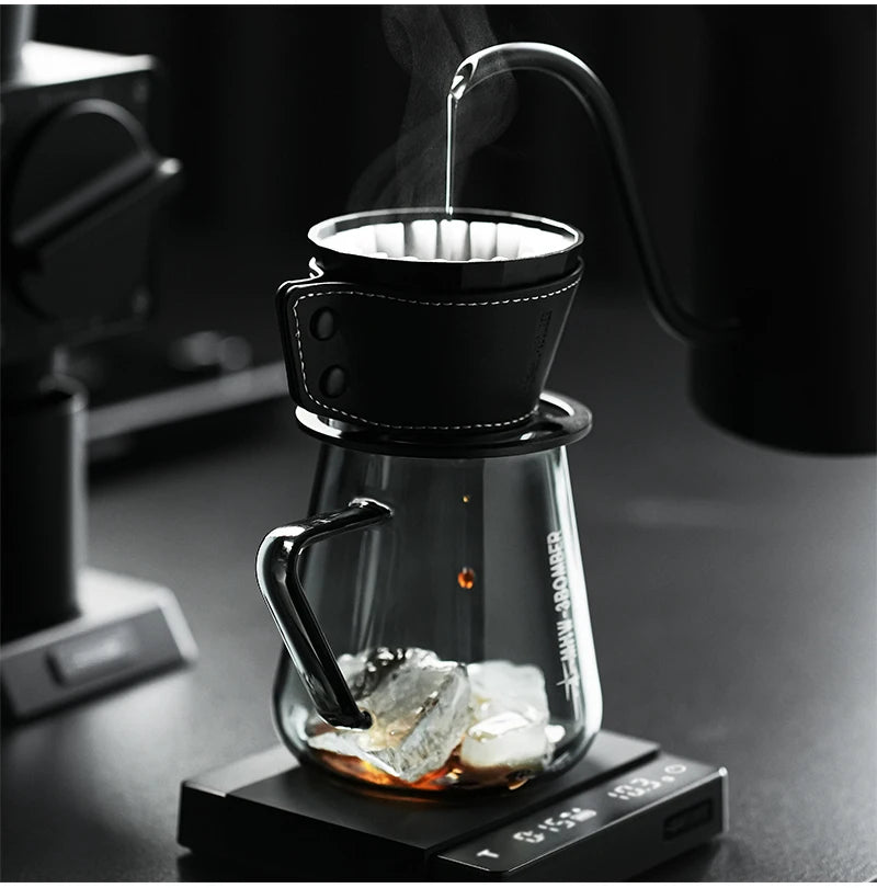 MHW-3BOMBER Pour Over Coffee Maker Set 500ml Glass Pour Over Coffee Dripper Filter Coffee Maker  Filter Paper Coffee Accessories