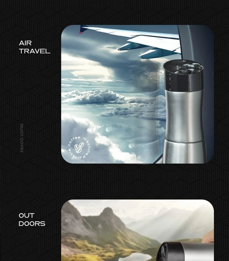 Portable Coffee Maker 12V/24V Compact Espresso Machine for Driving Office Home with LED Screen Display Fast Heating Heating