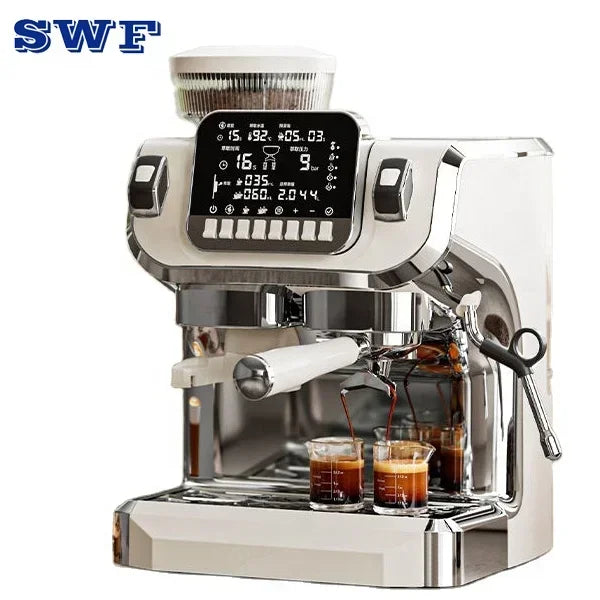 Barista Cappuccino Machine Professional Espresso Maker Espresso Machine With Grinder Milk Frother Steam Wand