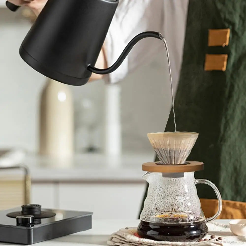 Coffee Dripper Clear Glass Pour Over Coffee Cone With Stand Coffee Funnel Single Cup Pour Over Hand Brewed Coffee Filter Cup For