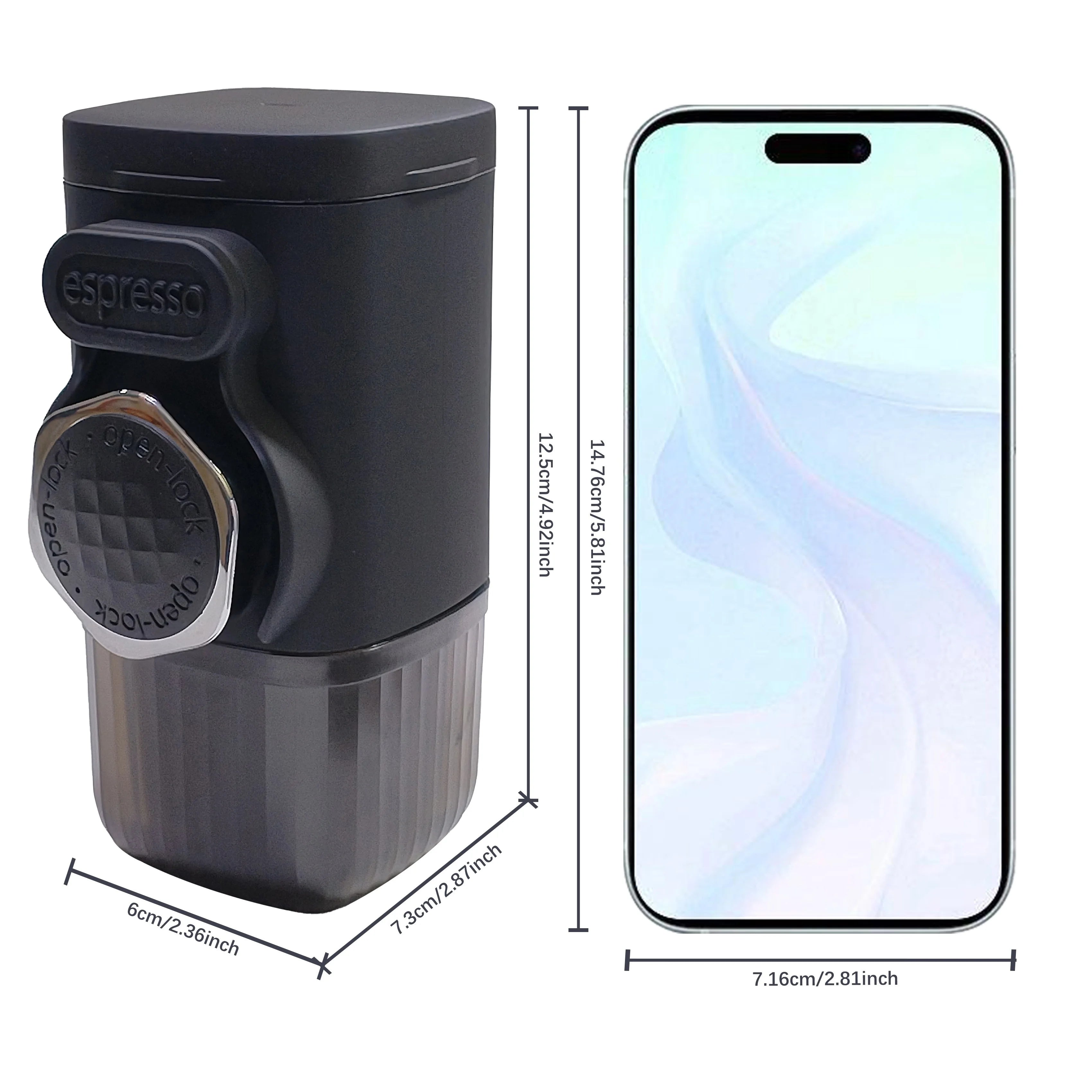 Espresso Coffee Maker - Portable, Manual, No Electricity Needed, Compact & Lightweight, Ideal for Travel, Car, Desk, Home Use