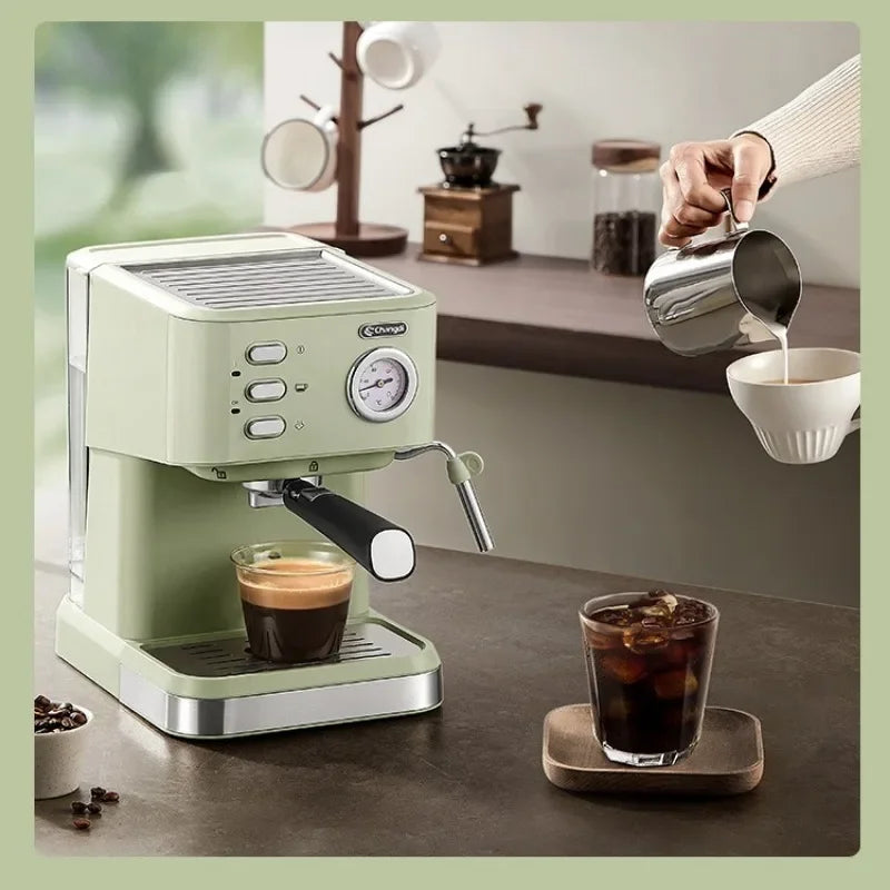 Home Espresso Machine for Beginners Semi-automatic Espresso Machine Small Extraction Coffee Machine Steam Milk Frother Latté