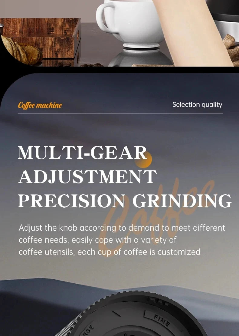 Portable coffee machine, hand cranked coffee grinder, mini adjustable grinder, home office, travel coffee powder making machine