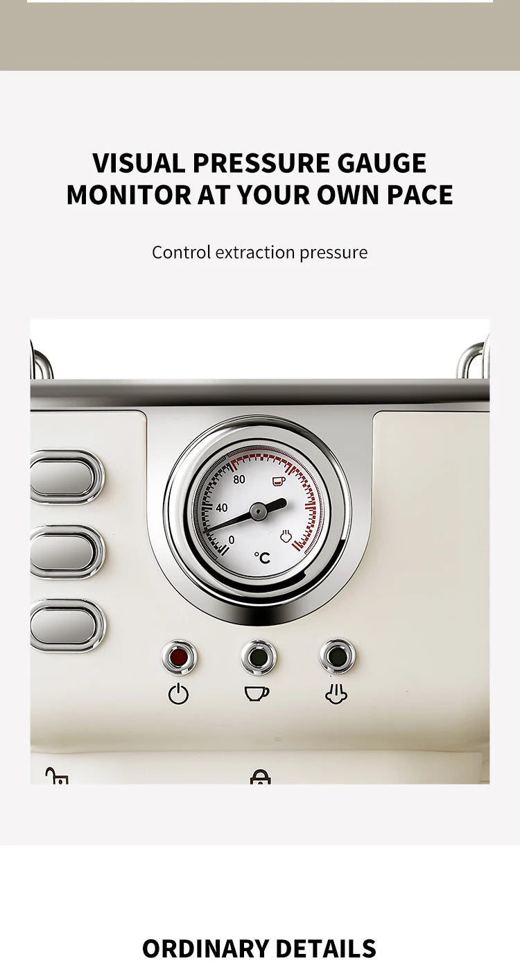 Electric Espresso Coffee Machine Cafetera Semi Automatic 20 Bar Coffee Maker 220V EU Automatic Milk Frother Cappuccino Hot Water