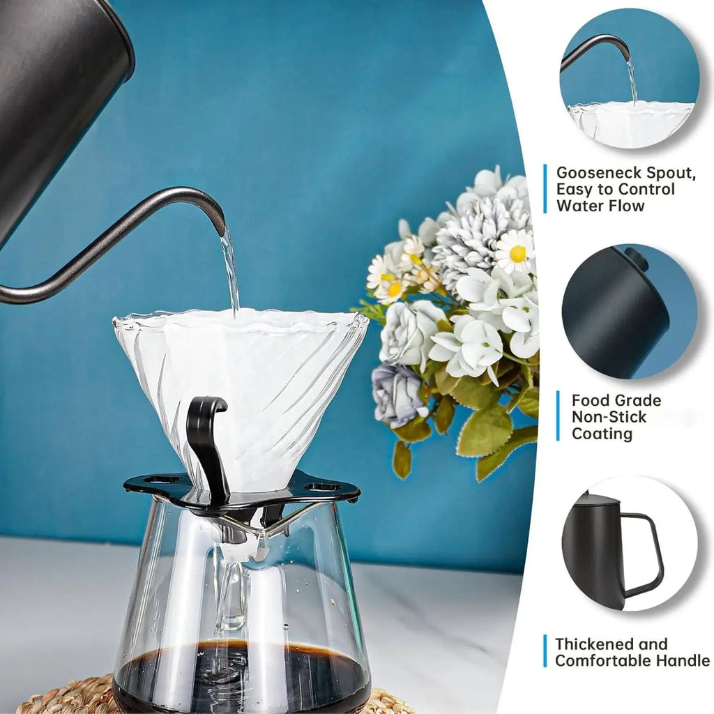 Pour Over Coffee Kettle Stainless Steel Gooseneck Spout Pour Over Coffee Kettle Long Narrow Drip Spout Coffee Tea Pots