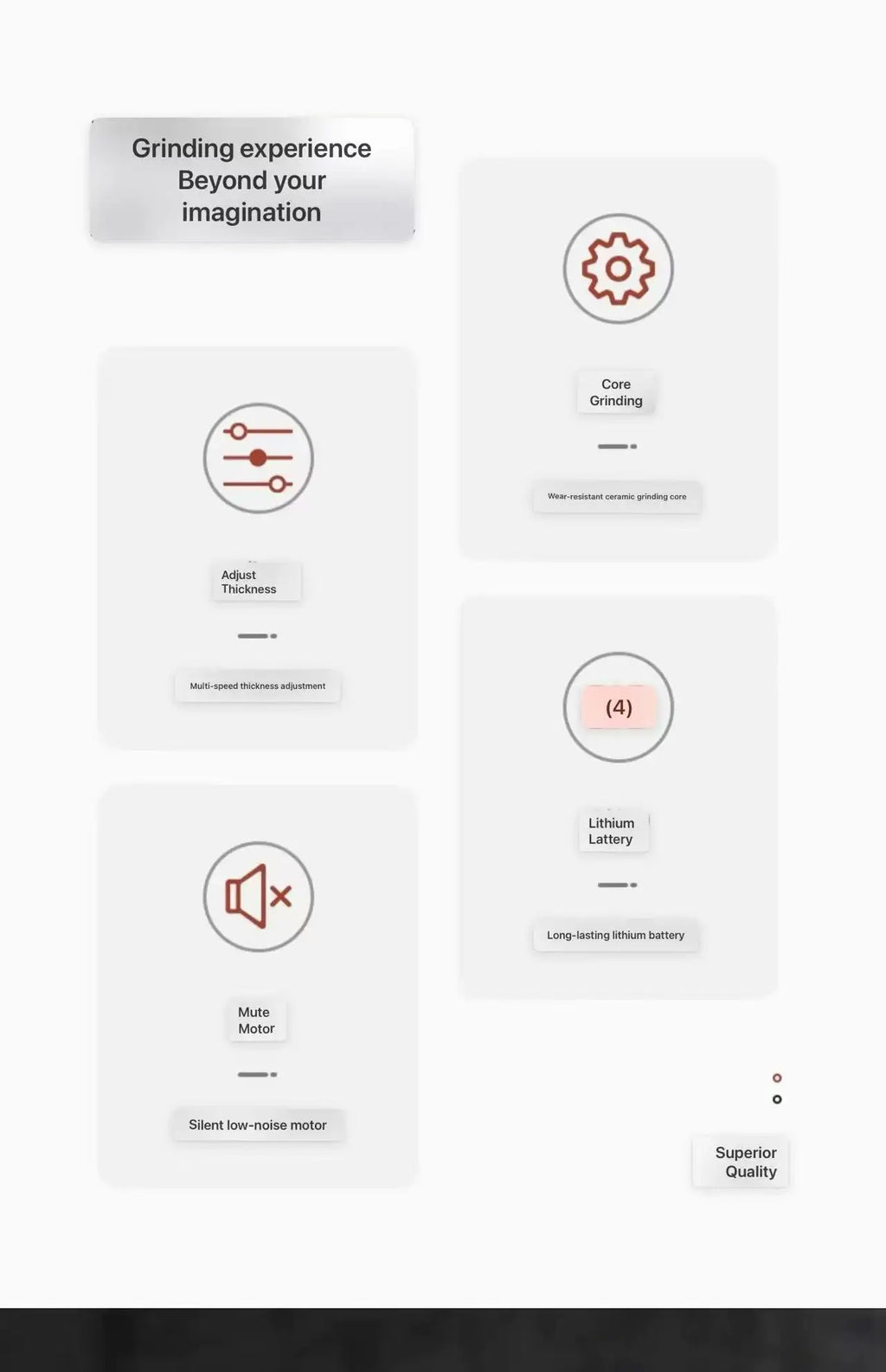 Electric grinder, coffee grinder, household small portable automatic coffee grinder, manual grinder