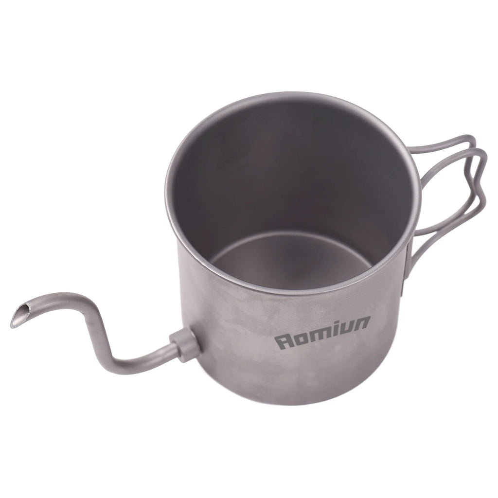 Pour Over Coffee Kettle Outdoor Ti Pour Over Coffee Kettle 400ml Gooseneck Tea Kettle with Thermometer and Folding Handle