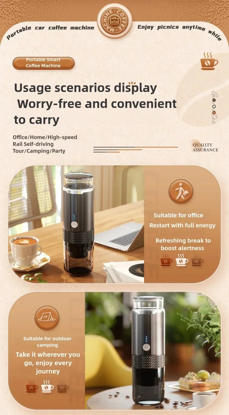 Coffee Maker Electric Capsule Grinding Coffee Brewer Portable Coffee Maker Suitable for Ground Coffee and Coffee Capsules