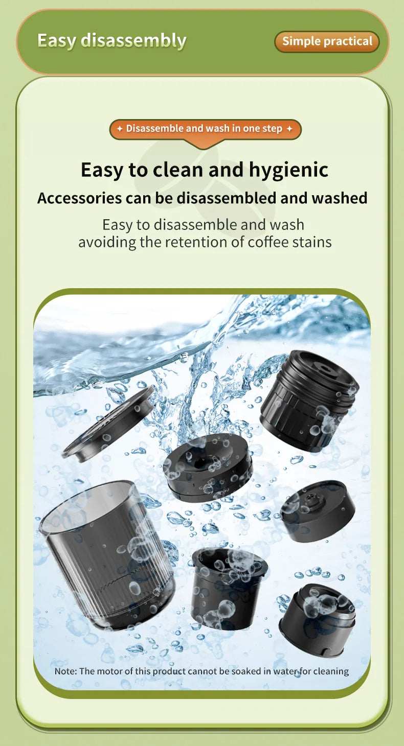 Wireless Electric Espresso Coffee Machine for Car & Home Camping Portable Coffee Maker 2-in-1 Capsule Powder Travel Coffee Maker