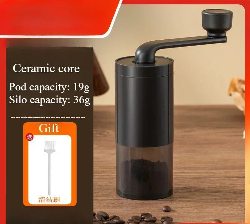Manual Coffee Grinder CoffeeBean Grinding Ceramic Grinding Core Professional Double Bearing Adjustable Hand Crank Coffee Grinder