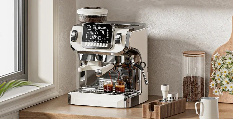 Barista Cappuccino Machine Professional Espresso Maker Espresso Machine With Grinder Milk Frother Steam Wand