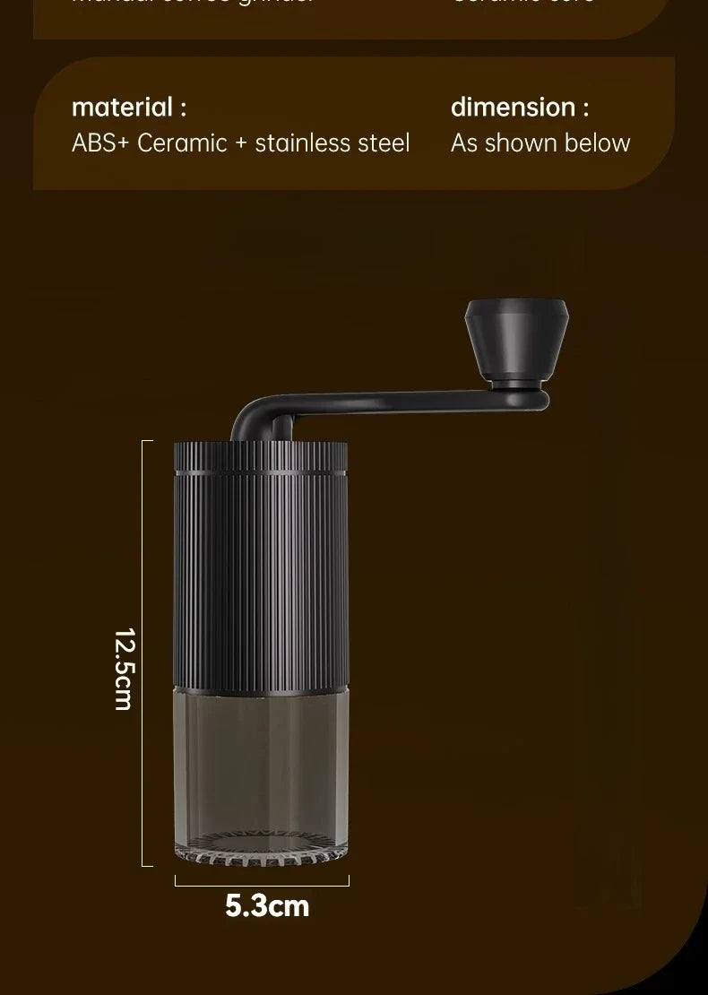 Portable coffee machine, hand cranked coffee grinder, mini adjustable grinder, home office, travel coffee powder making machine