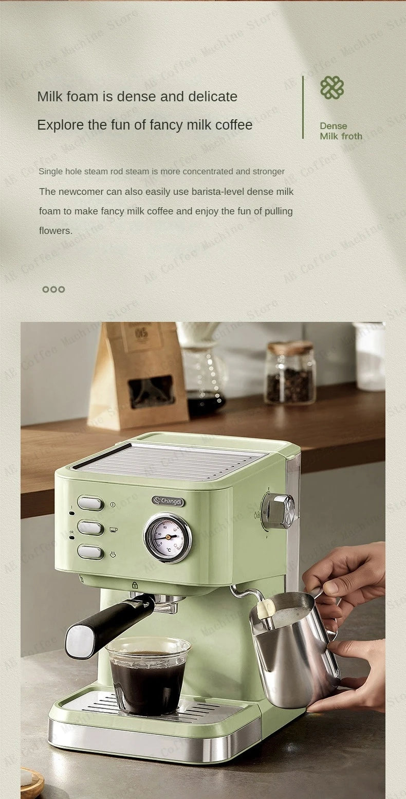 Home Espresso Machine for Beginners Semi-automatic Espresso Machine Small Extraction Coffee Machine Steam Milk Frother Latté