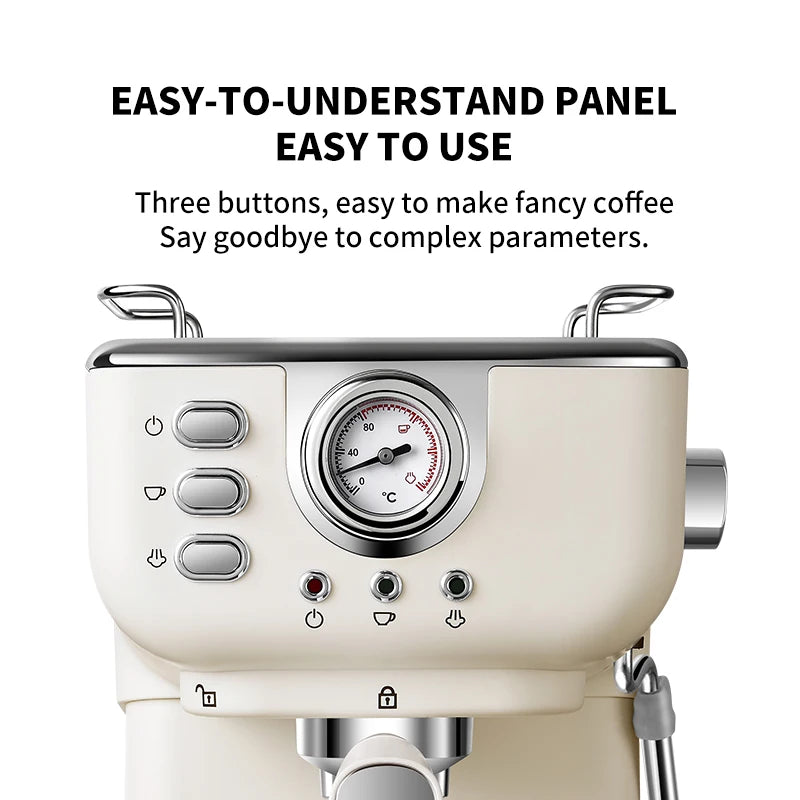 Electric Espresso Coffee Machine Cafetera Semi Automatic 20 Bar Coffee Maker 220V EU Automatic Milk Frother Cappuccino Hot Water