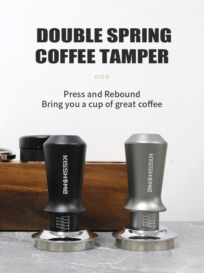 Coffee Tamper 30lb Constant Pressure Calibrated Double Spring 51mm 53mm 58mm Breville Espresso Maker Accsesories Barista Tools