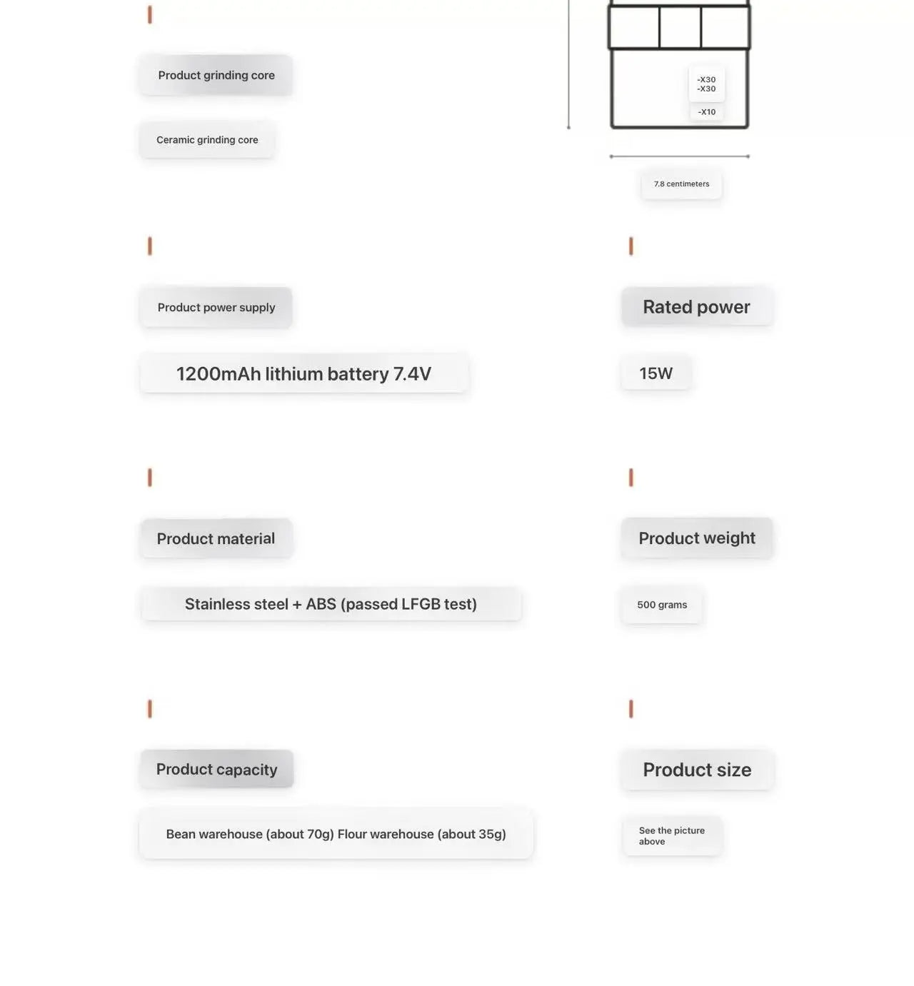 Electric grinder, coffee grinder, household small portable automatic coffee grinder, manual grinder