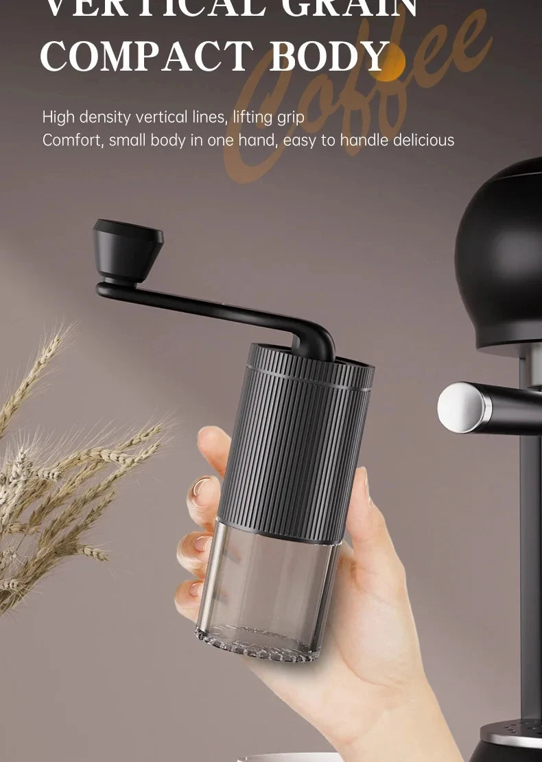 Portable coffee machine, hand cranked coffee grinder, mini adjustable grinder, home office, travel coffee powder making machine
