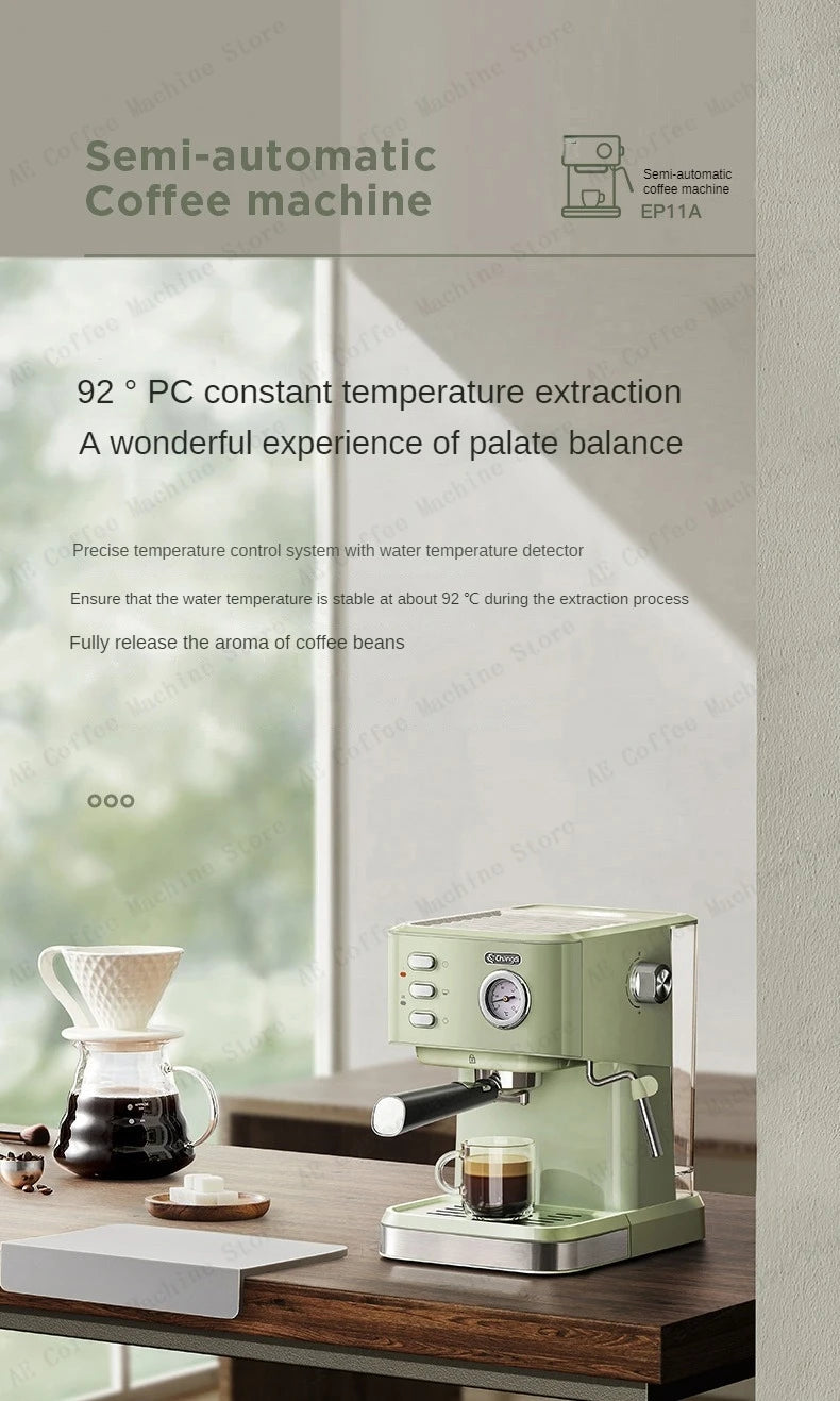 Home Espresso Machine for Beginners Semi-automatic Espresso Machine Small Extraction Coffee Machine Steam Milk Frother Latté