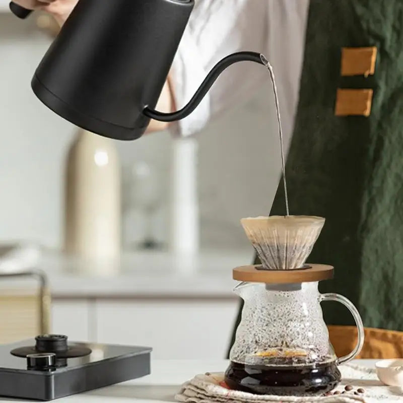 Coffee Dripper Clear Glass Pour Over Coffee Cone With Stand Coffee Funnel Single Cup Pour Over Hand Brewed Coffee Filter Cup For