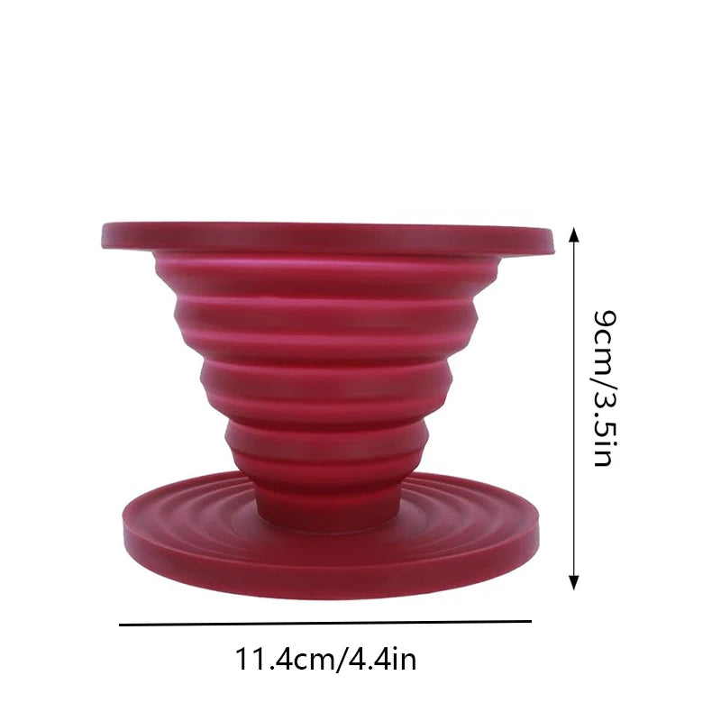 Leeseph Collapsible Pour Over Coffee Dripper Portable Camping Pour Over Coffee Maker Reusable Silicone Pour Over Coffee Filter