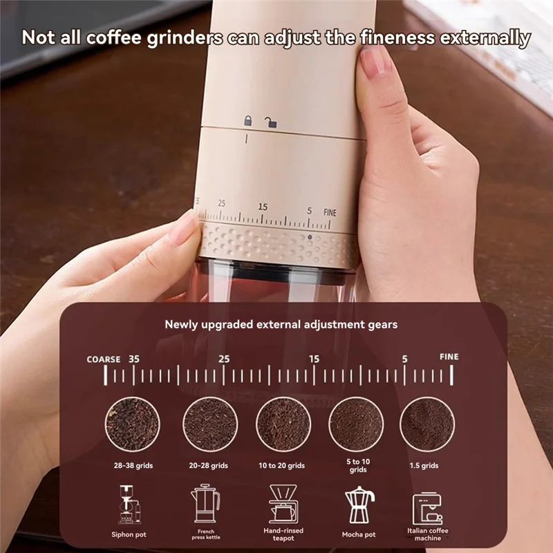 B82B-Electric Coffee Grinder Automatic Grinder Coffee Grinder Grinding Coffee Beans And Pressing Powder Home Use Portable