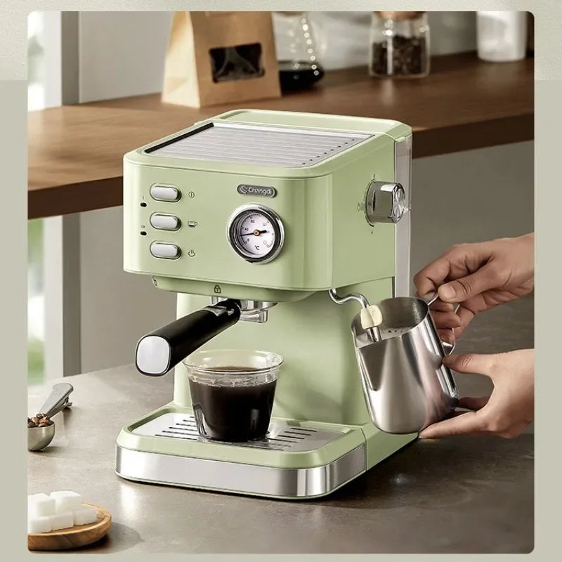 Home Espresso Machine for Beginners Semi-automatic Espresso Machine Small Extraction Coffee Machine Steam Milk Frother Latté