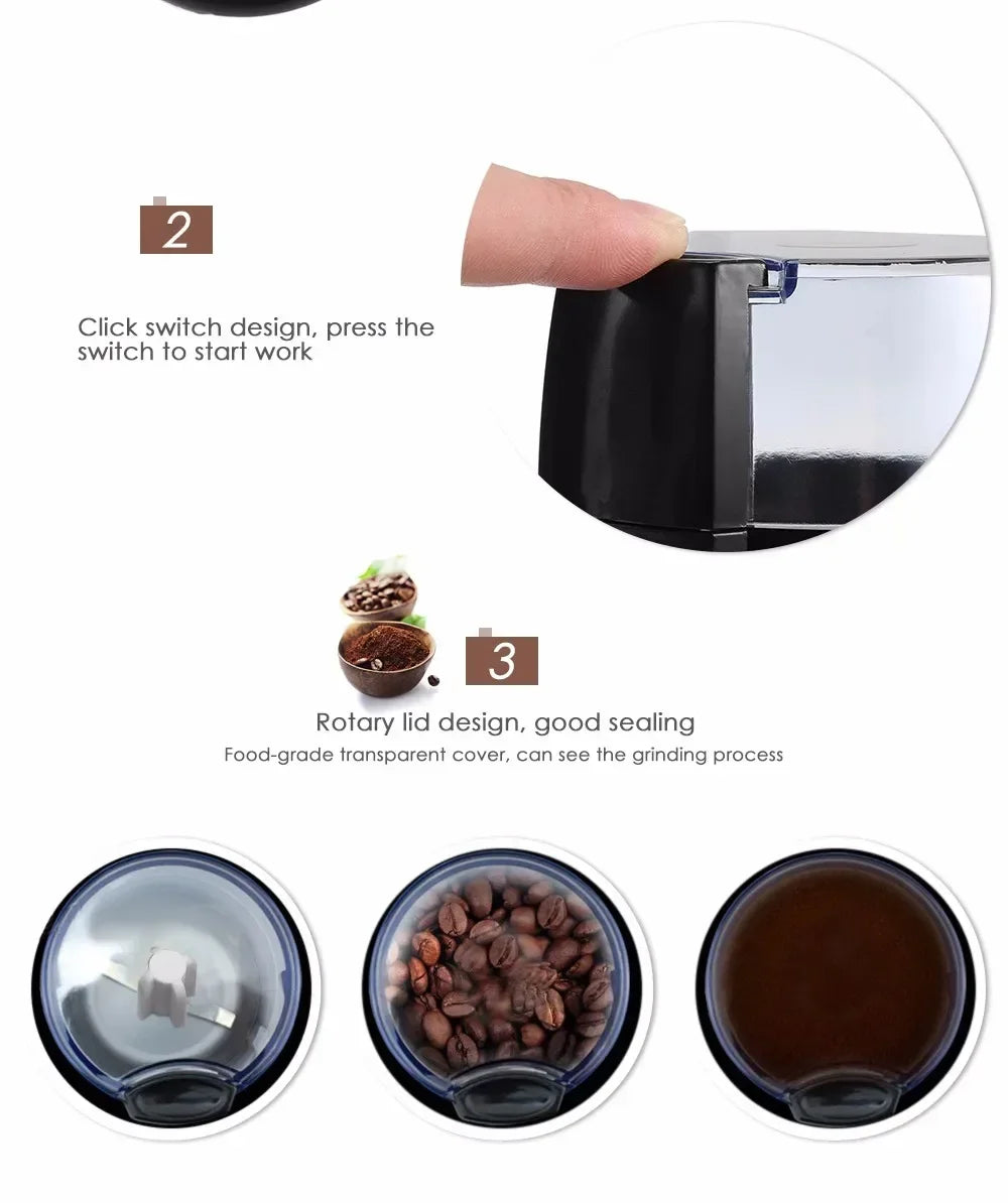 Electric Coffee Grinder Coffee Maker with coffee Beans Mill Herbs Nuts Moedor de Cafe 220v Home Appliances For Home
