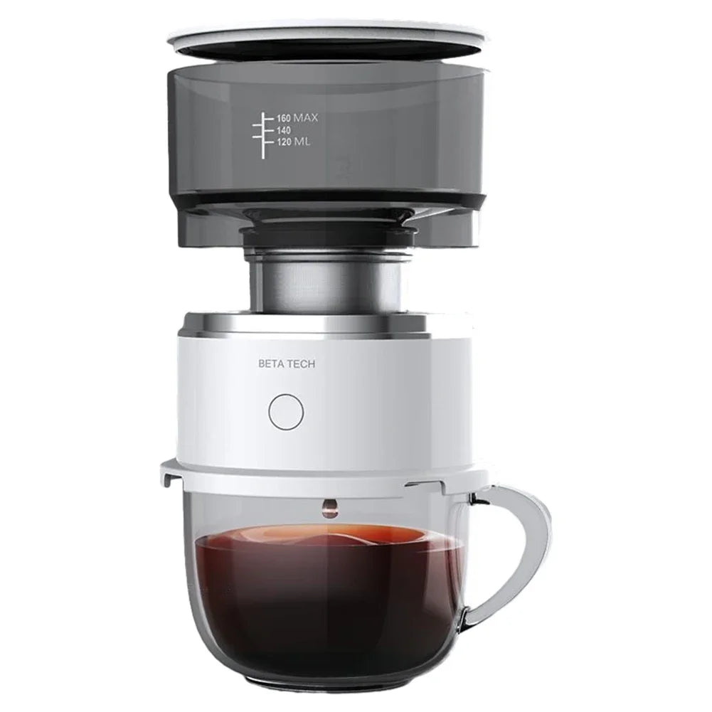 Portable Espresso Maker 160ml - Manual Hand Press Coffee Machine for Travel & Camping - Mini Drip-Free Coffee Maker with Built-i