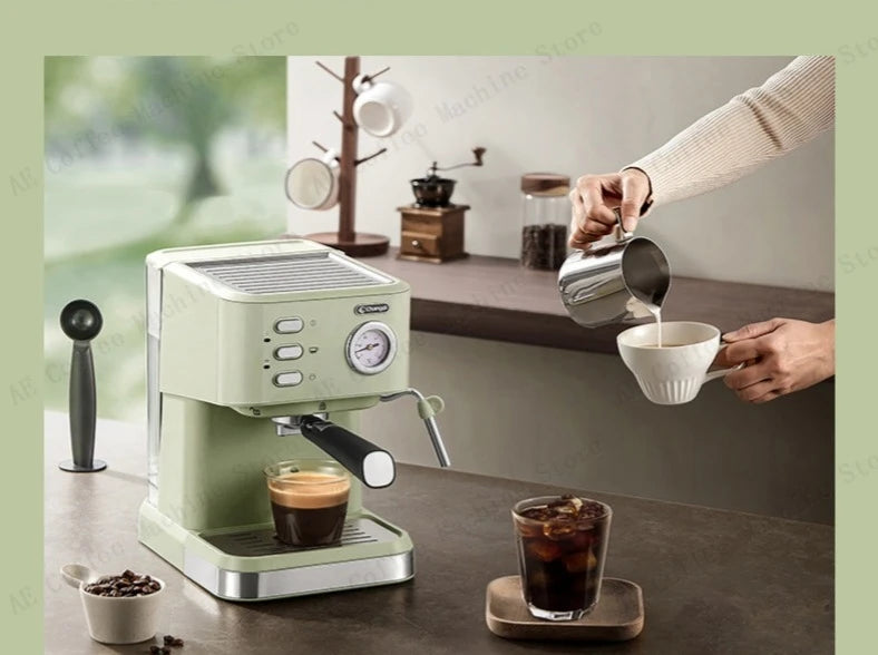 Home Espresso Machine for Beginners Semi-automatic Espresso Machine Small Extraction Coffee Machine Steam Milk Frother Latté