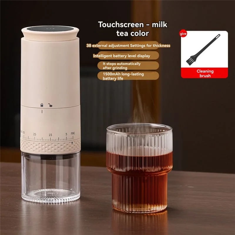 B82B-Electric Coffee Grinder Automatic Grinder Coffee Grinder Grinding Coffee Beans And Pressing Powder Home Use Portable