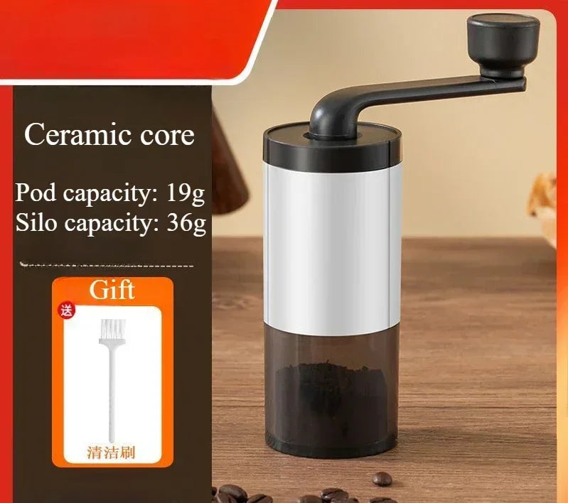 Manual Coffee Grinder CoffeeBean Grinding Ceramic Grinding Core Professional Double Bearing Adjustable Hand Crank Coffee Grinder