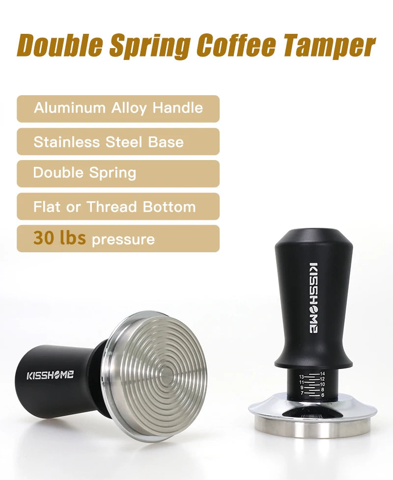 Coffee Tamper 30lb Constant Pressure Calibrated Double Spring 51mm 53mm 58mm Breville Espresso Maker Accsesories Barista Tools