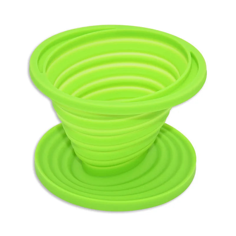 Collapsible Pour Over Coffee Dripper Food Grade Portable Camping Pour Over Coffee Maker Reusable Silicone Pour Coffee Filter