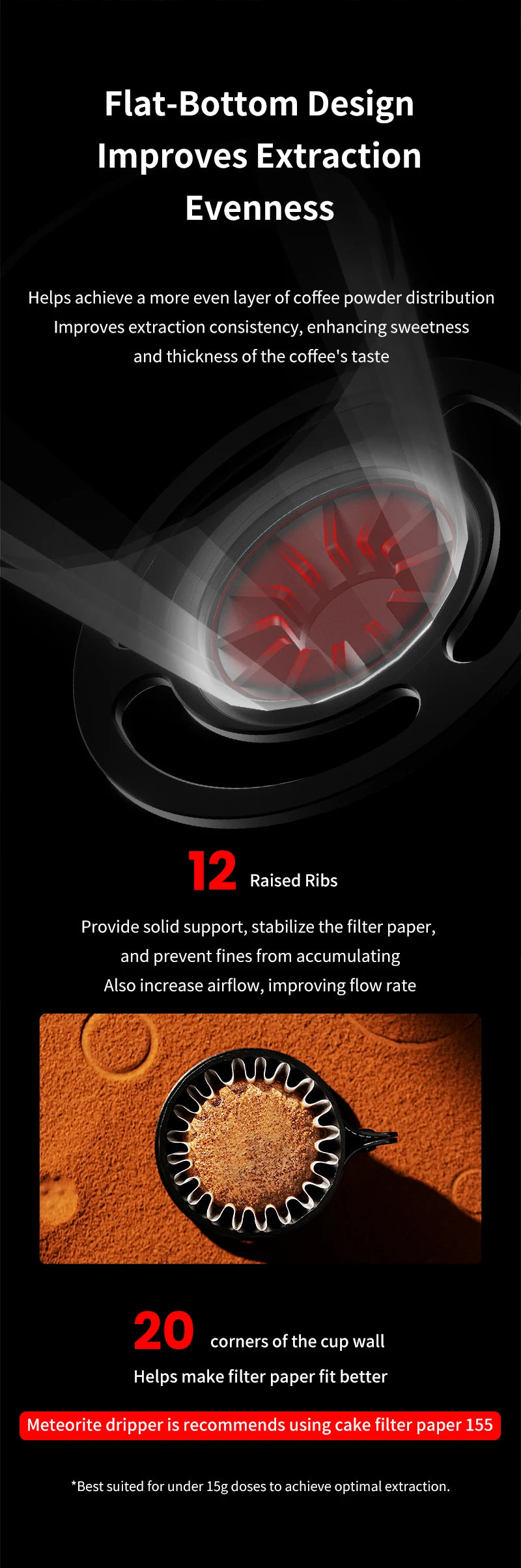 MHW-3BOMBER Pour Over Coffee Maker Set 500ml Glass Pour Over Coffee Dripper Filter Coffee Maker  Filter Paper Coffee Accessories