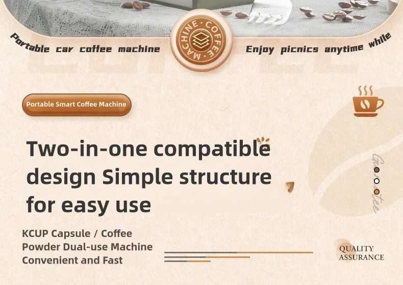 Coffee Maker Electric Capsule Grinding Coffee Brewer Portable Coffee Maker Suitable for Ground Coffee and Coffee Capsules