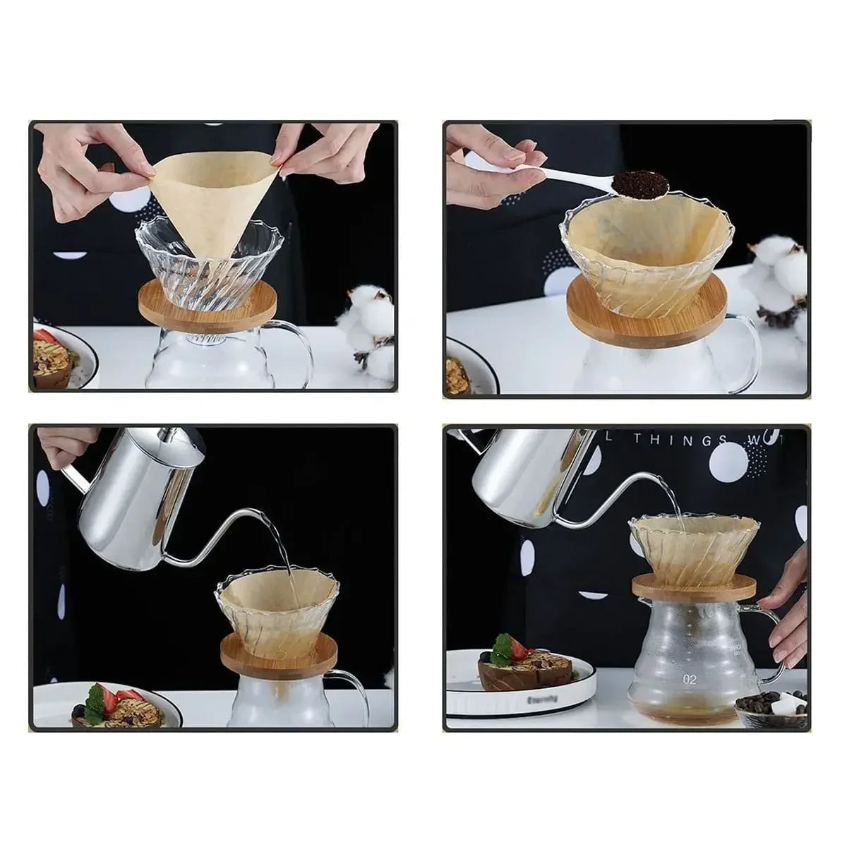 1PC-350ML Pour Over Coffee Kettle Gooseneck Pour Over Coffee Pots Drip Coffee Maker Stainless Steel Home Barista Accessories