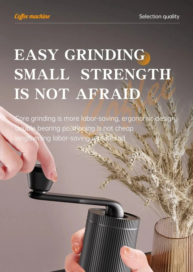 Portable coffee machine, hand cranked coffee grinder, mini adjustable grinder, home office, travel coffee powder making machine