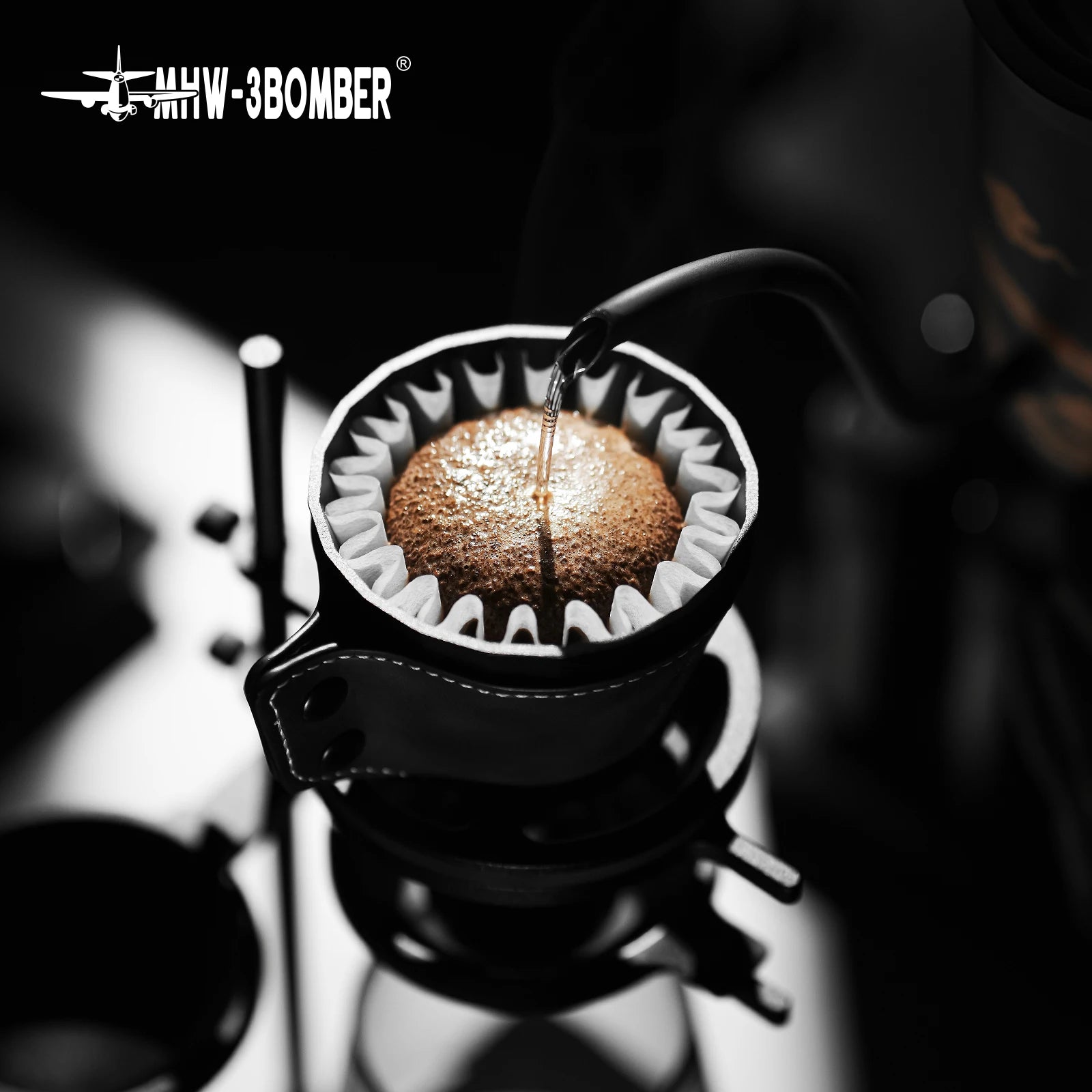 MHW-3BOMBER Pour Over Coffee Maker Set 500ml Glass Pour Over Coffee Dripper Filter Coffee Maker  Filter Paper Coffee Accessories