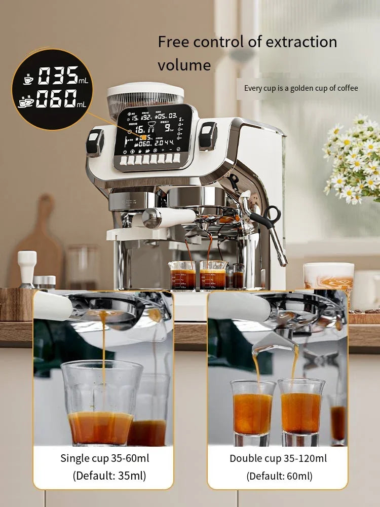 Barista Cappuccino Machine Professional Espresso Maker Espresso Machine With Grinder Milk Frother Steam Wand