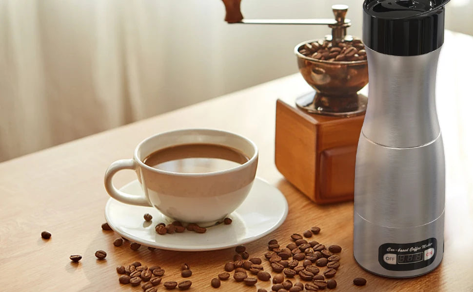 Portable Coffee Maker 12V/24V Compact Espresso Machine for Driving Office Home with LED Screen Display Fast Heating Heating