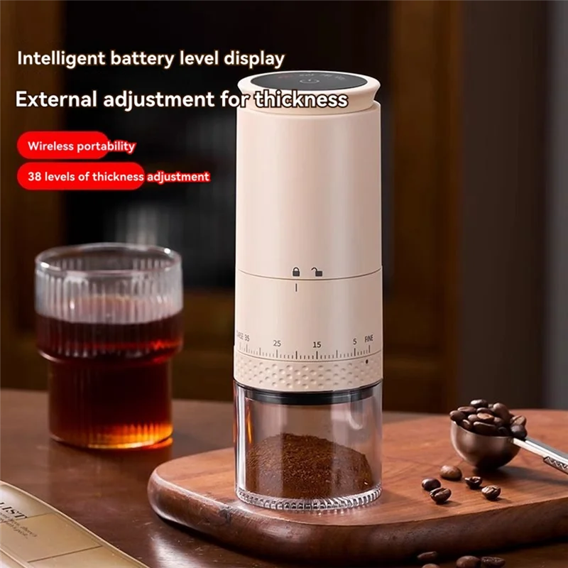 B82B-Electric Coffee Grinder Automatic Grinder Coffee Grinder Grinding Coffee Beans And Pressing Powder Home Use Portable