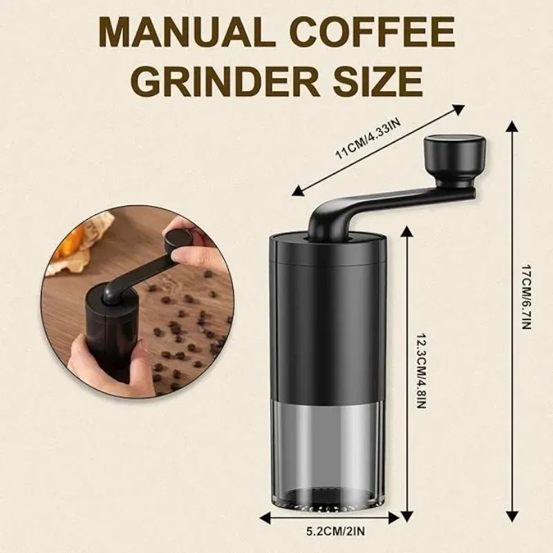 Manual Coffee Grinder CoffeeBean Grinding Ceramic Grinding Core Professional Double Bearing Adjustable Hand Crank Coffee Grinder